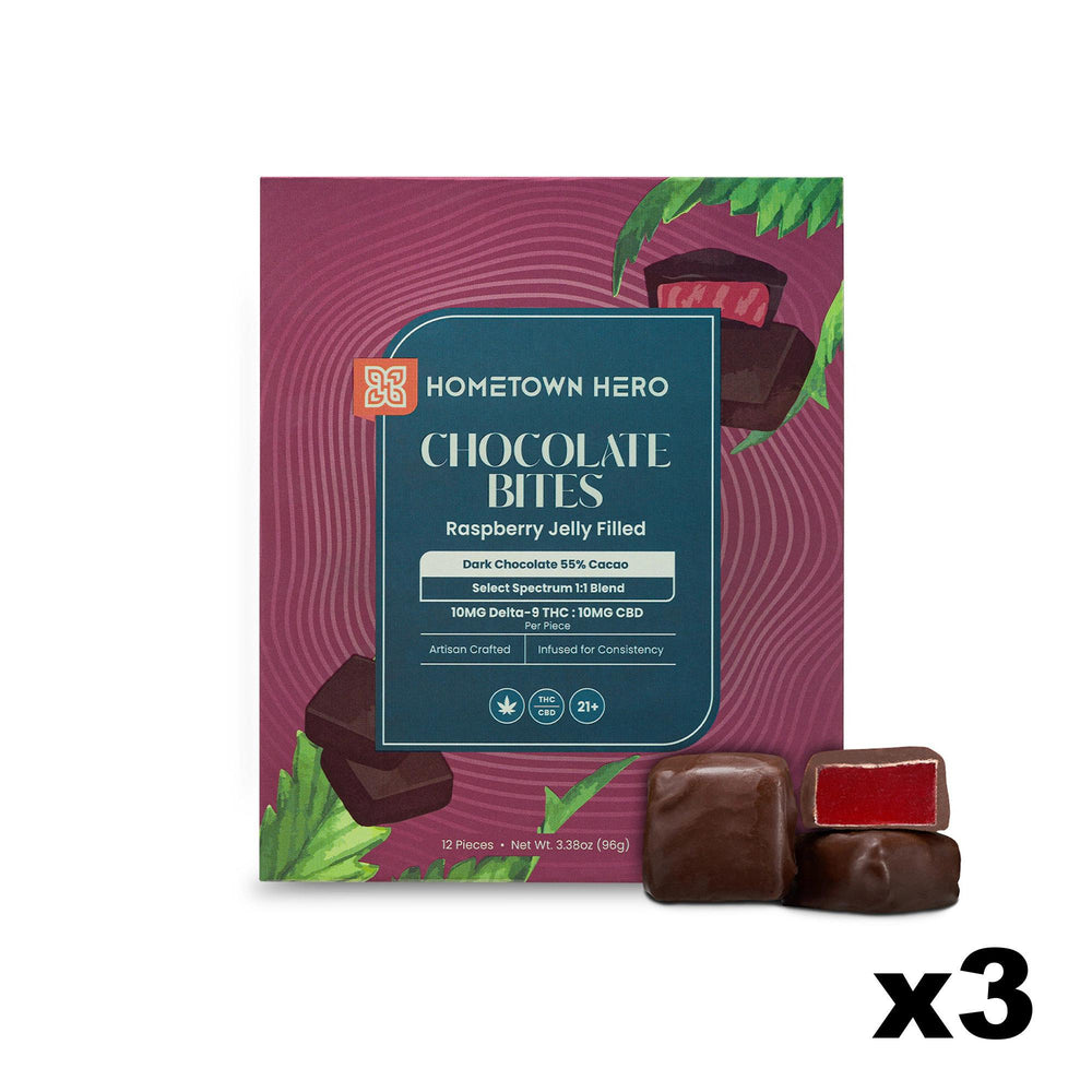 Hometown Hero Raspberry Jelly THC Dark Chocolate Bites view 3