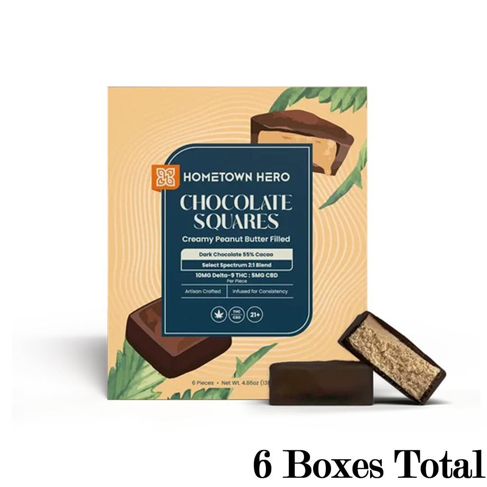 Hometown Hero 10mg THC Dark Chocolate Peanut Butter Squares view 2