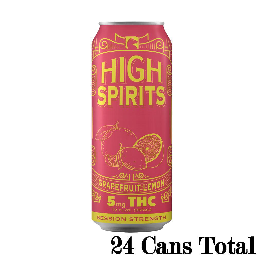High Spirits Grapefruit Lemon THC Seltzer (5mg Can) view 2